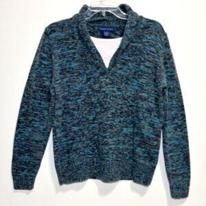 Karen Scott Women’s Multicolor V-Neck Long Sleeve Shawl Collar Sweater -  Medium